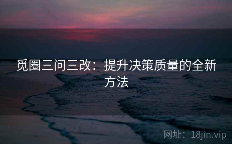 觅圈三问三改:提升决策质量的全新方法