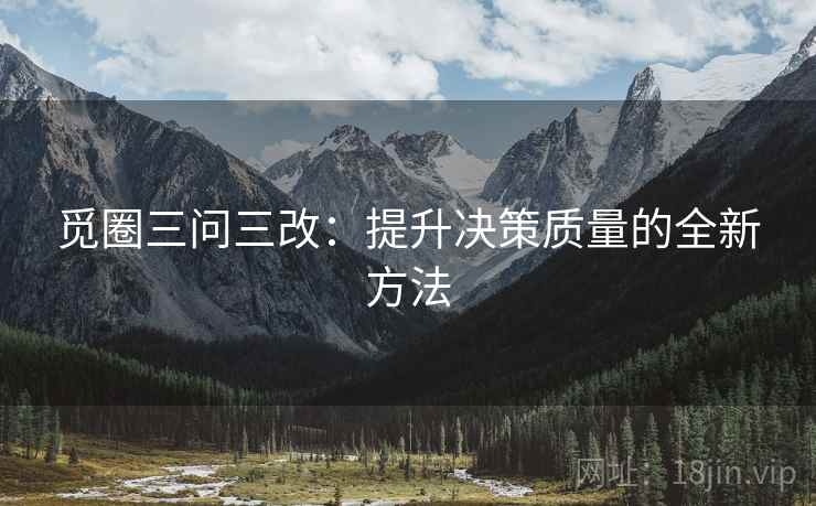 觅圈三问三改:提升决策质量的全新方法